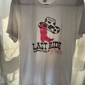 Hanes White Tee with Pink Graphic